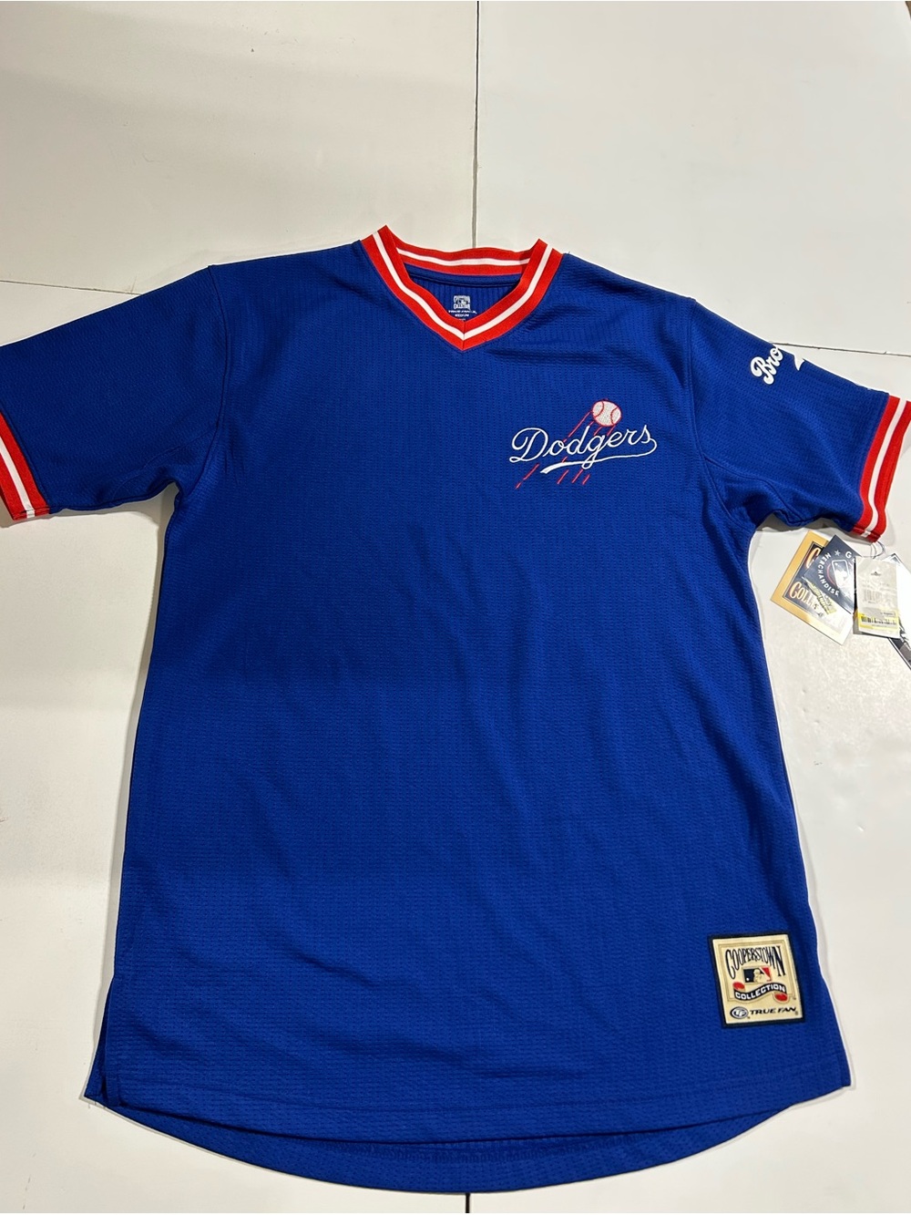 New! MLB Los Angeles Dodgers Men’s TC Poly V-Neck Mesh Jersey
